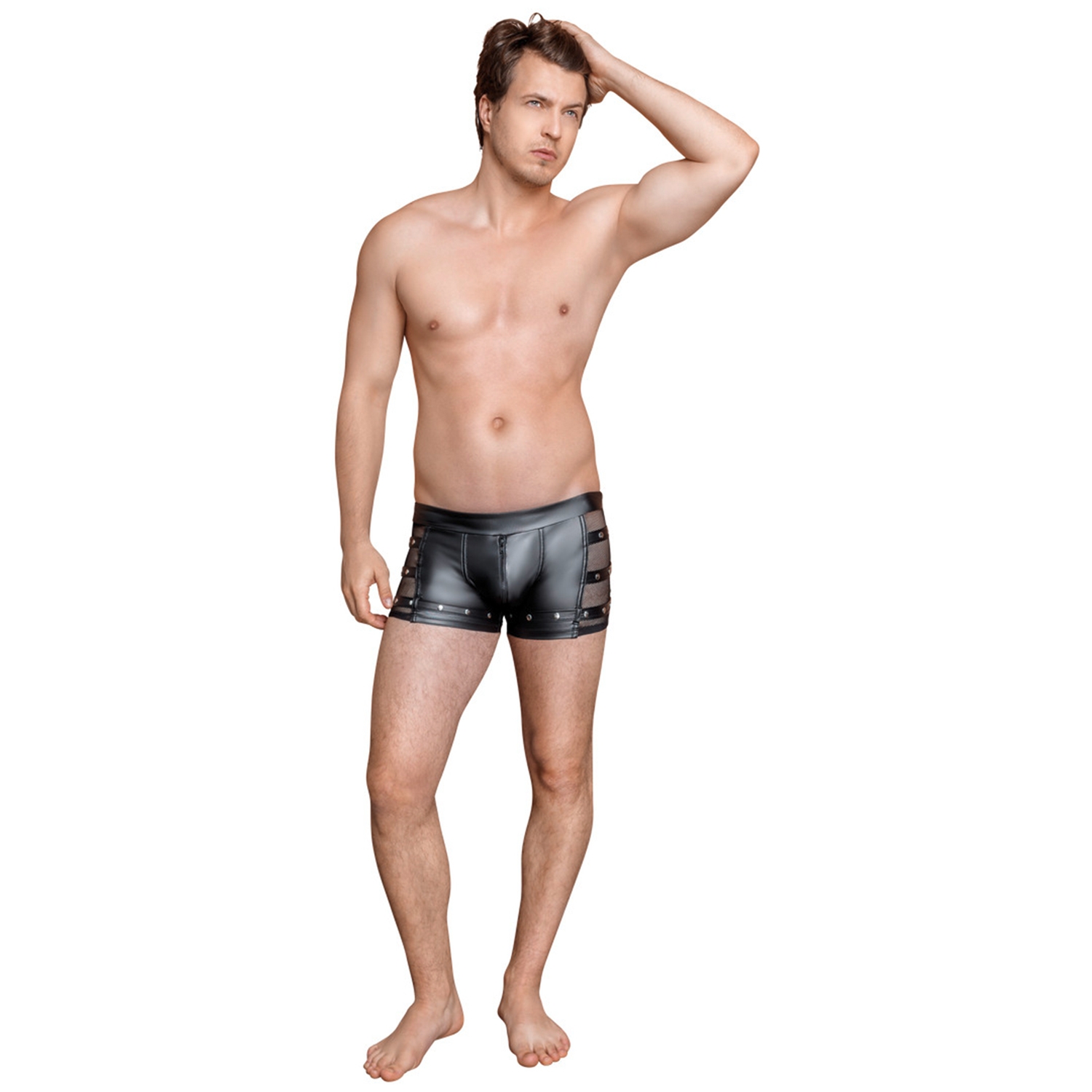 NEK Black Boxershorts med Dragkedja - Svart - XL | Män//Favoriter//REA för Män//REA//Fetish//Fetishkläder//Till män//Underkläder För Män//Fetish Underkläder//Lackkläder//Nyheter//NEK//Gummikläder//Boxer Shorts | Intimast