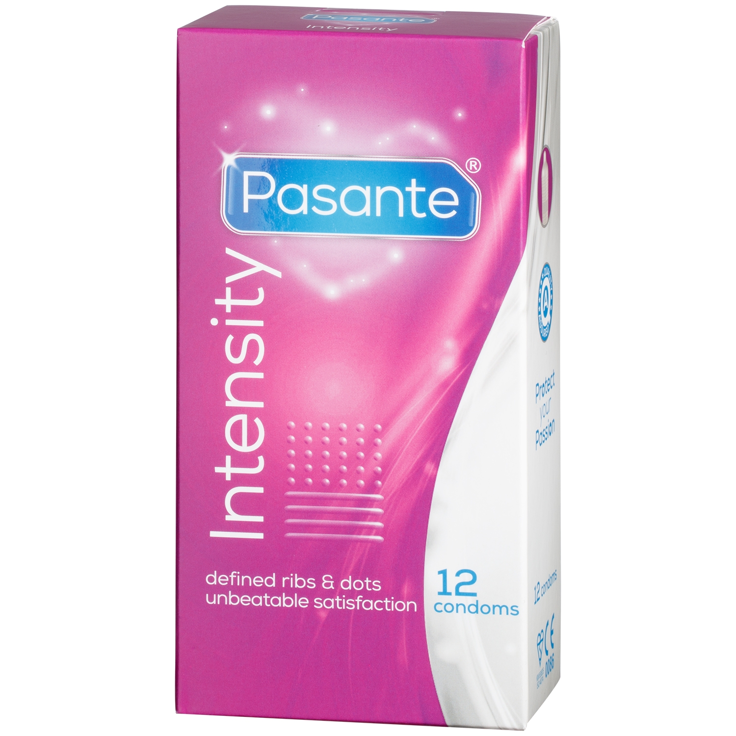 Pasante Intensity Ribs & Dots Kondomer 12 stk - Clear