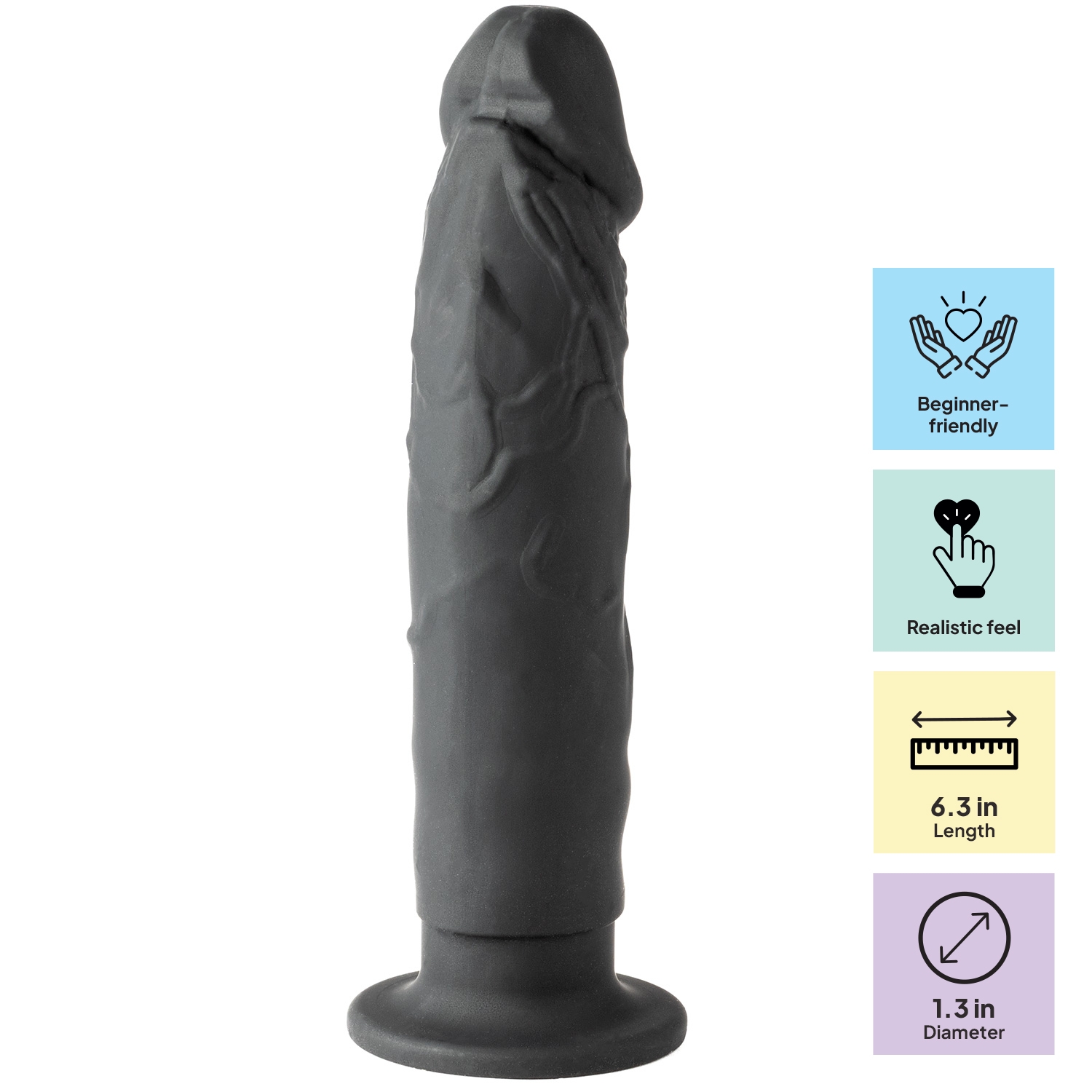 Baseks Slimline Beginner Anal Dildo Medium 6.3 Inch var 1