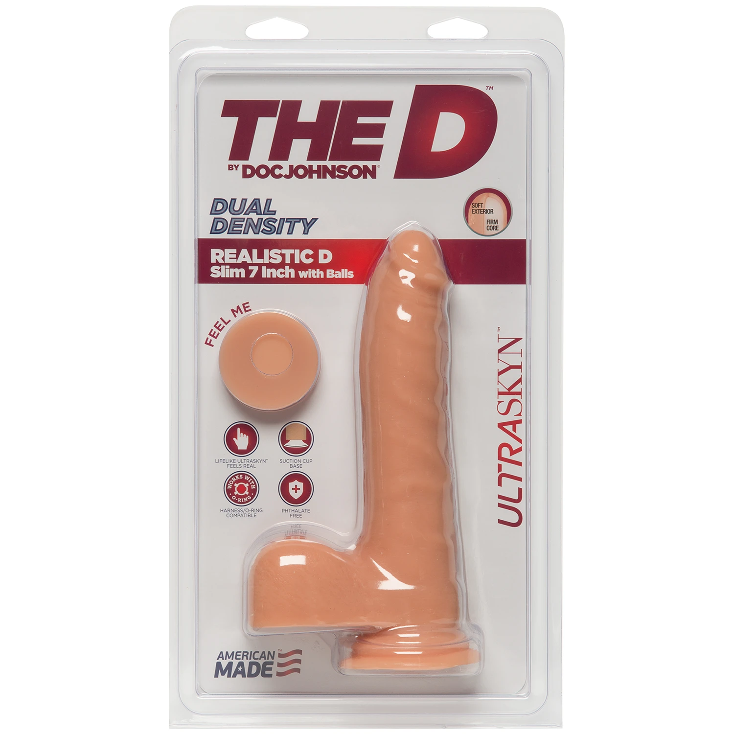 Doc Johnson The D Realistic D Slim with Balls 18 cm 1