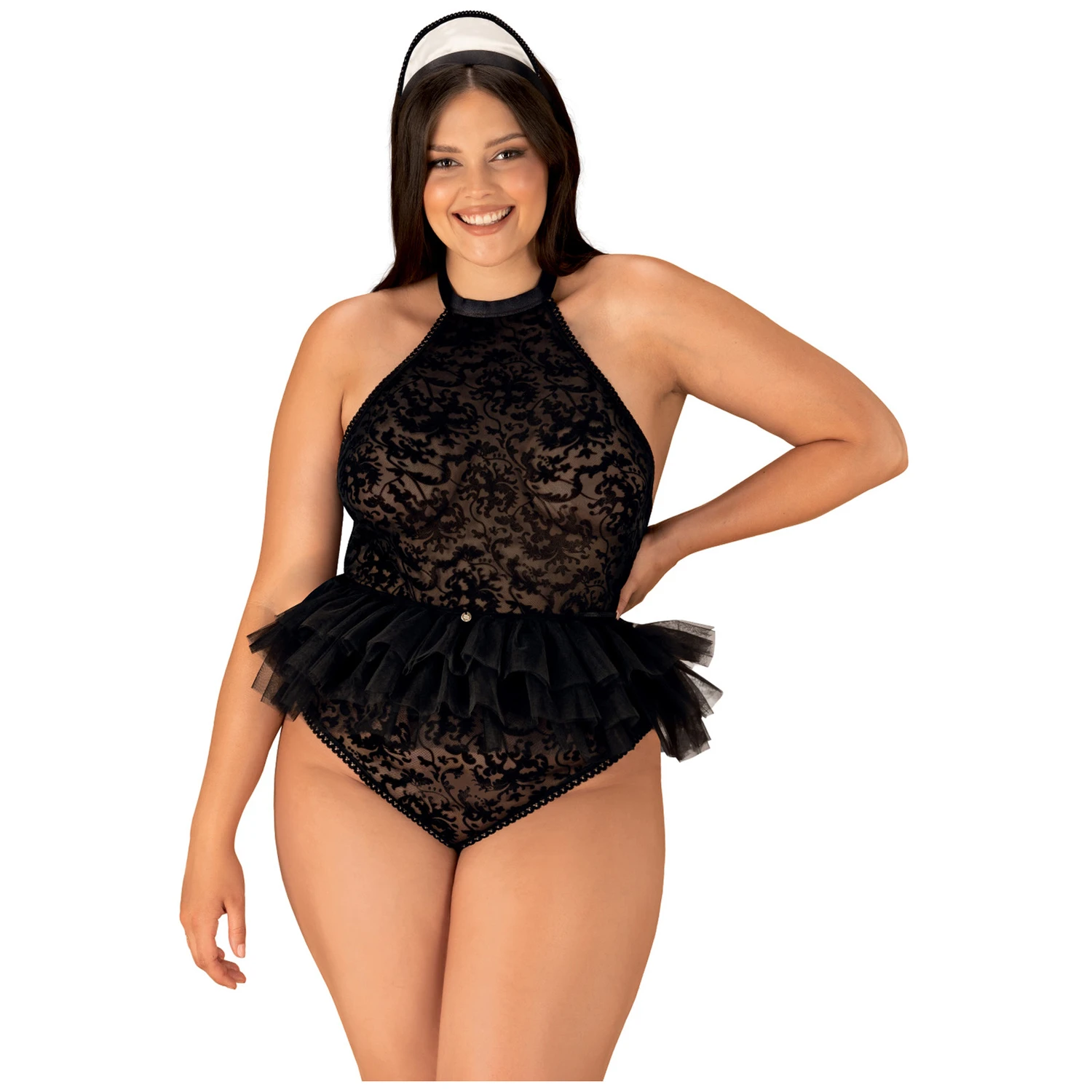 Obsessive Frilles Dienstmeisje Body Set Plus Size var 1