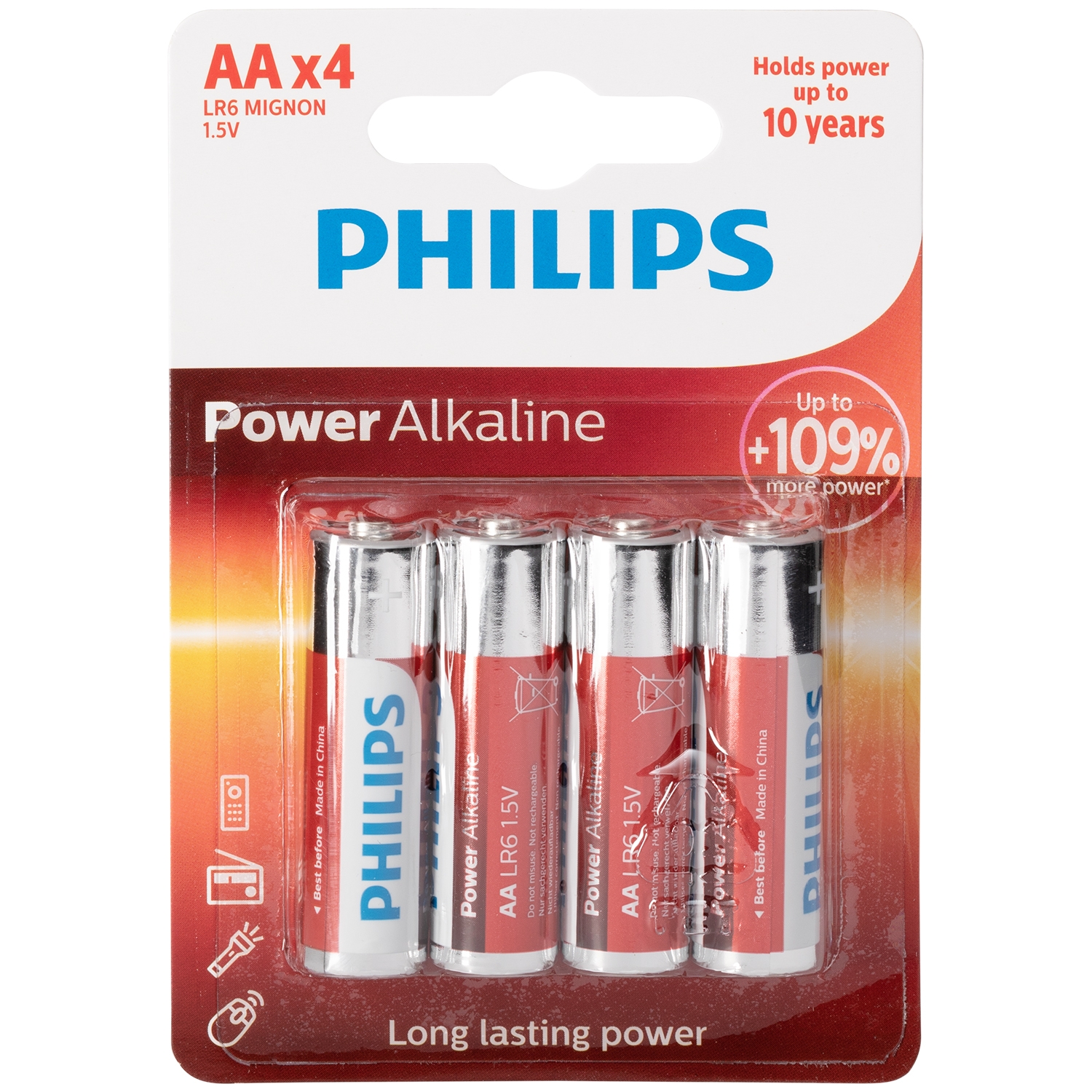 Philips LR06 AA Alkaline Batterier 4 st - Silver