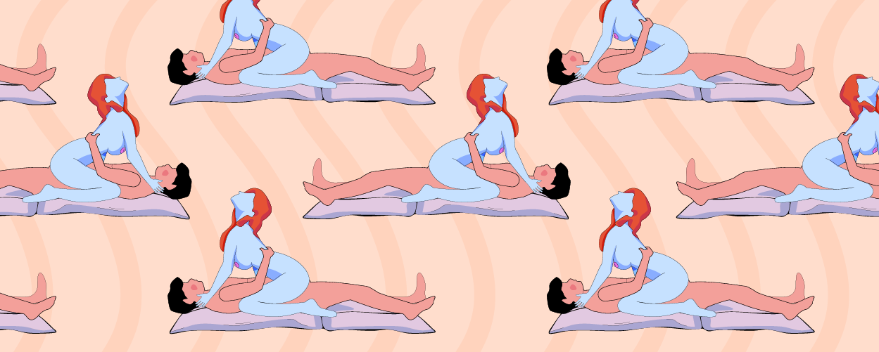 Mange illustrationer af cowgirl-sexstillingen
