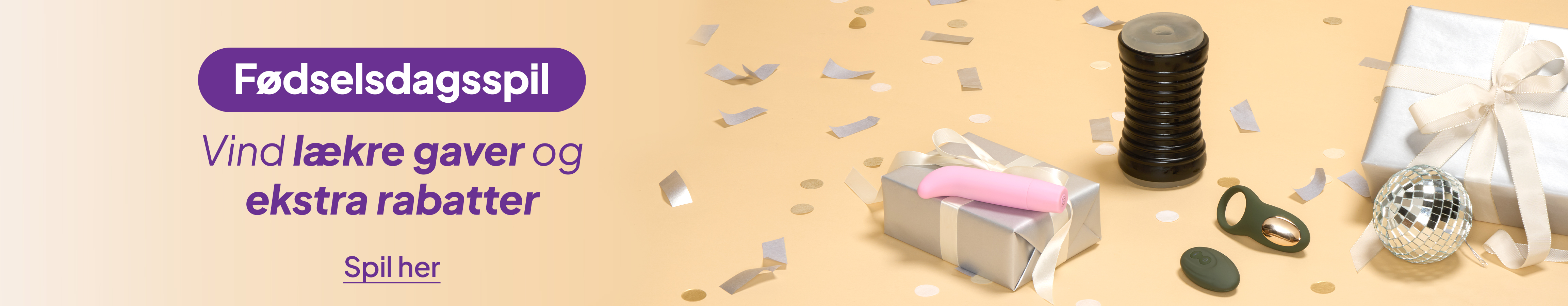 Fødselsdagsspil. Vind lækre gaver og ekstra rabatter. desktop
