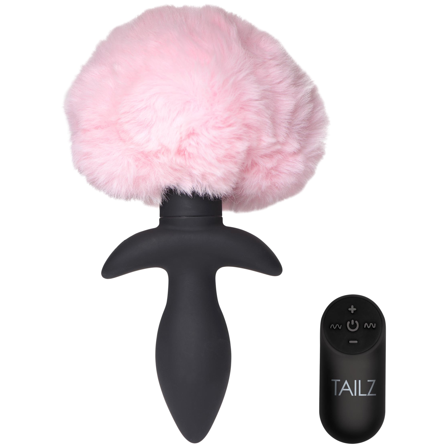 Tailz Wagging Bunny Tail Fjernbetjent Vibrerende Butt Plug - Pink thumbnail