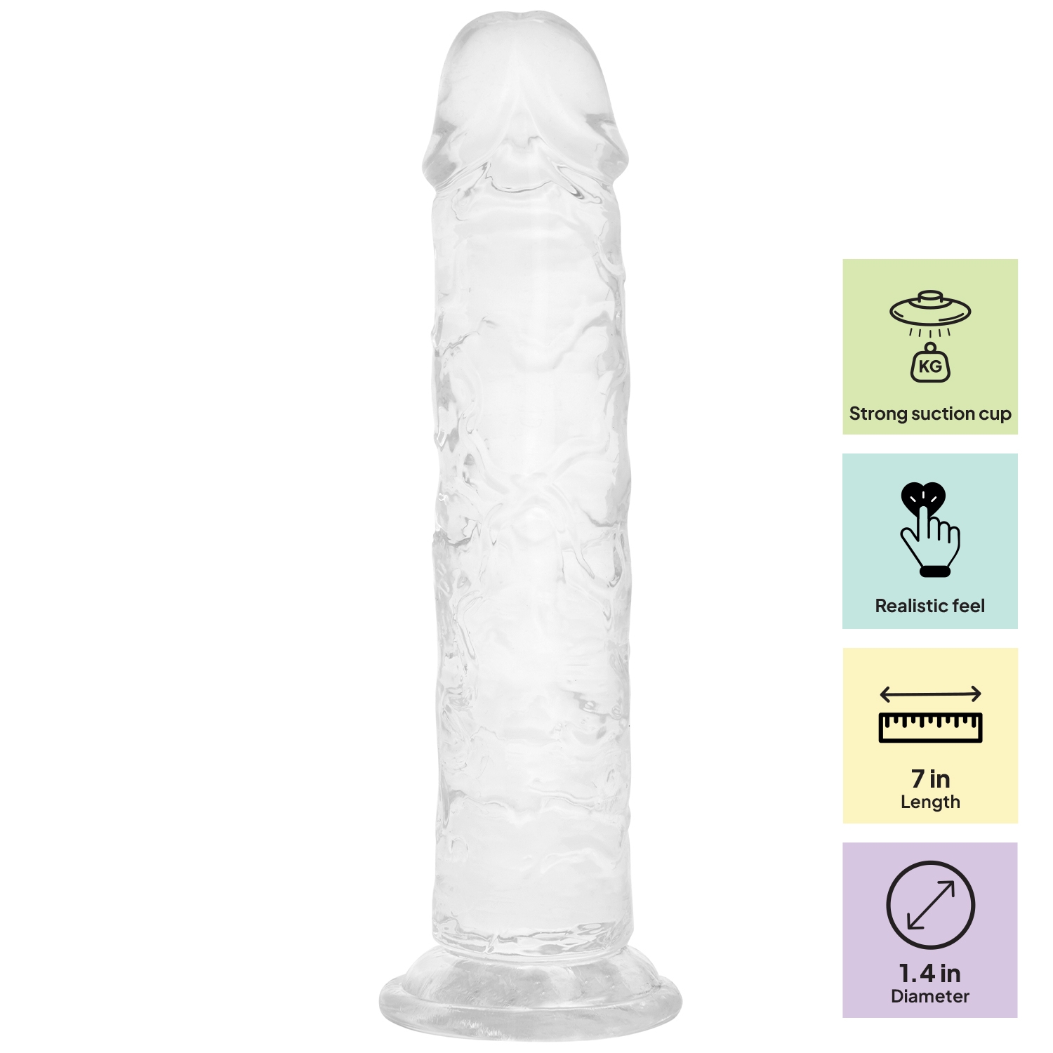 Willie City Realistic Clear Dildo with Suction Cup 7.1 Inch var 1