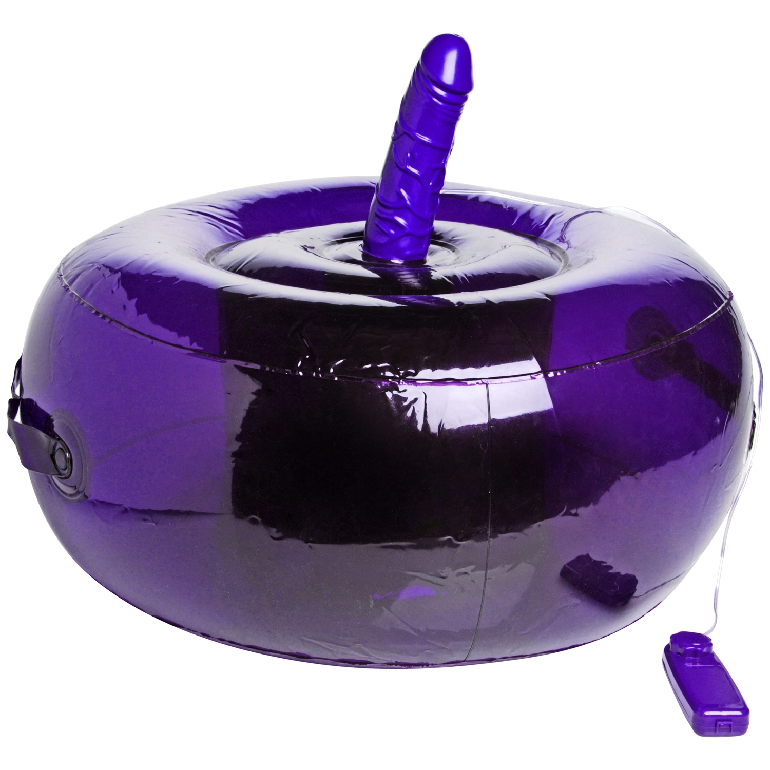 Frisky Sit-and-Ride Oppusteligt Sæde med Vibrerende Dildo - Purple