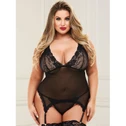 Baci Chemise i Spets och Mesh Plus Size var 1
