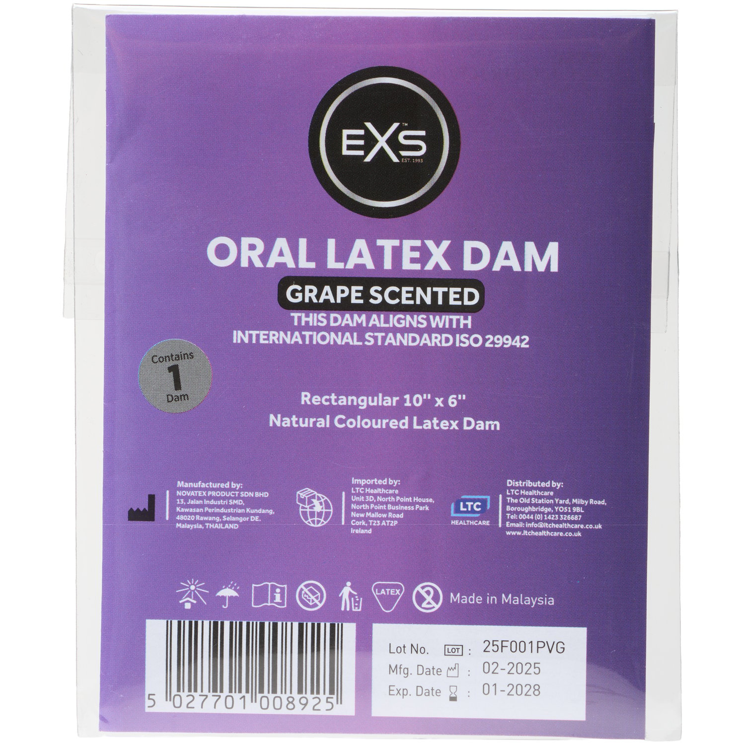 EXS Oral latex slikkelap 1-pak - Klar EXS Oral latex slikkelap 1-pak - Klar