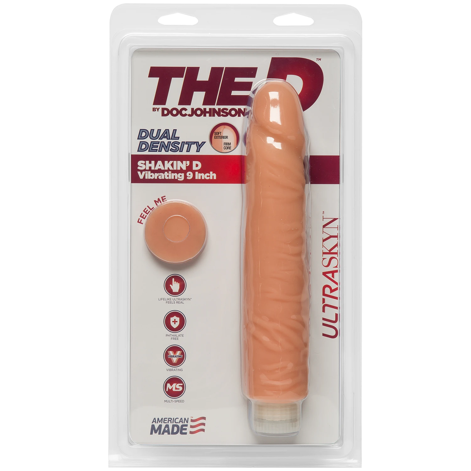 The D by Doc Johnson Vibrerande Dildo 23 cm 1