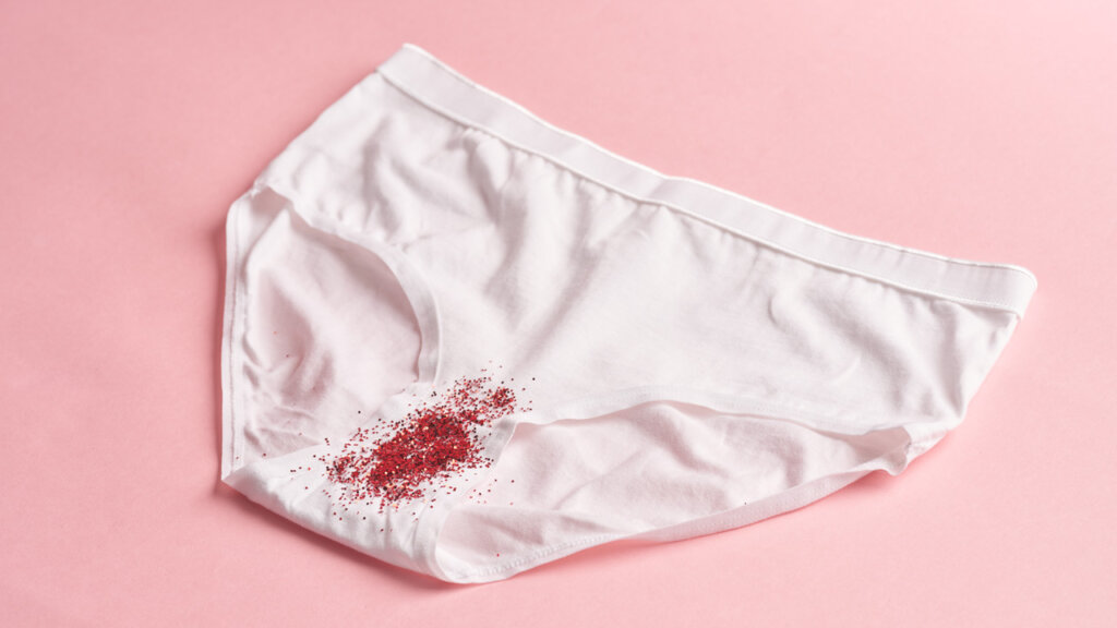 White panties with glitter on
