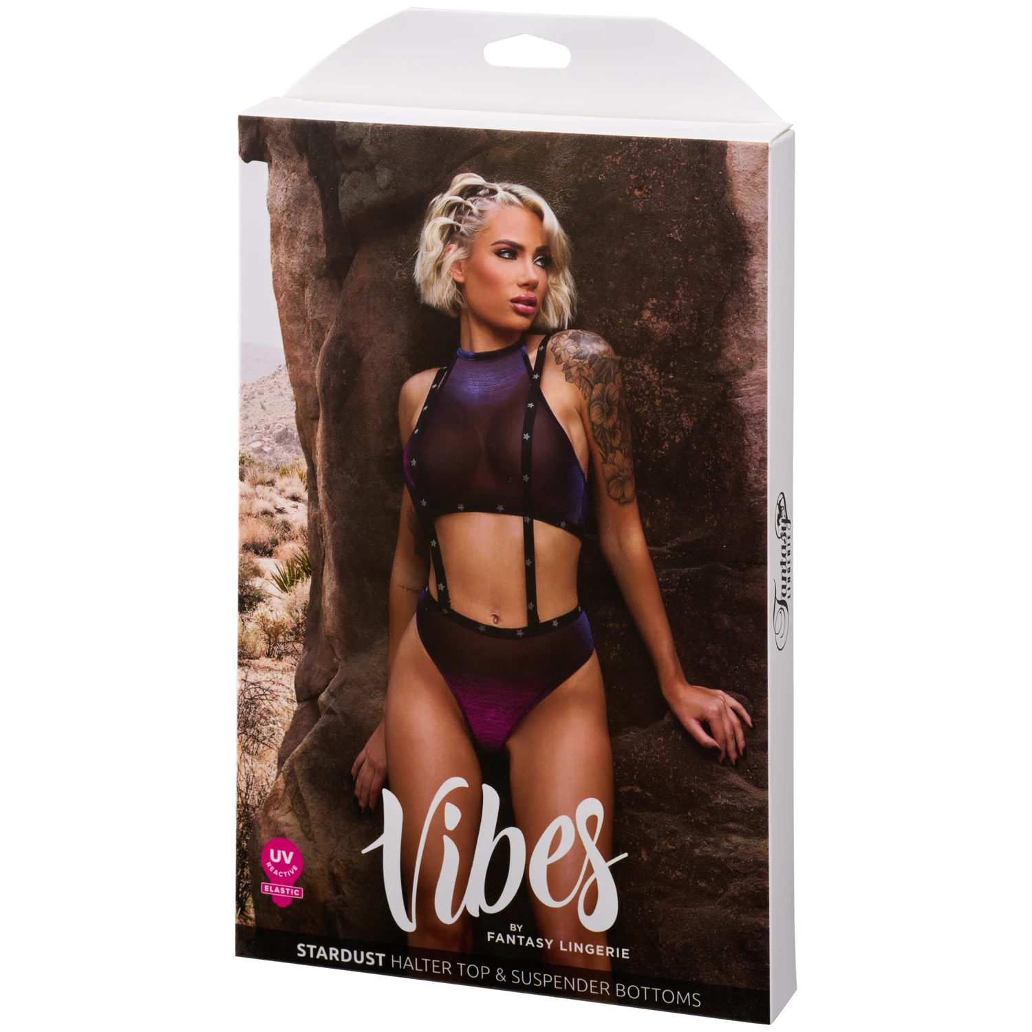 Fantasy Lingerie Vibes STARDUST UV Halter Top Set 3