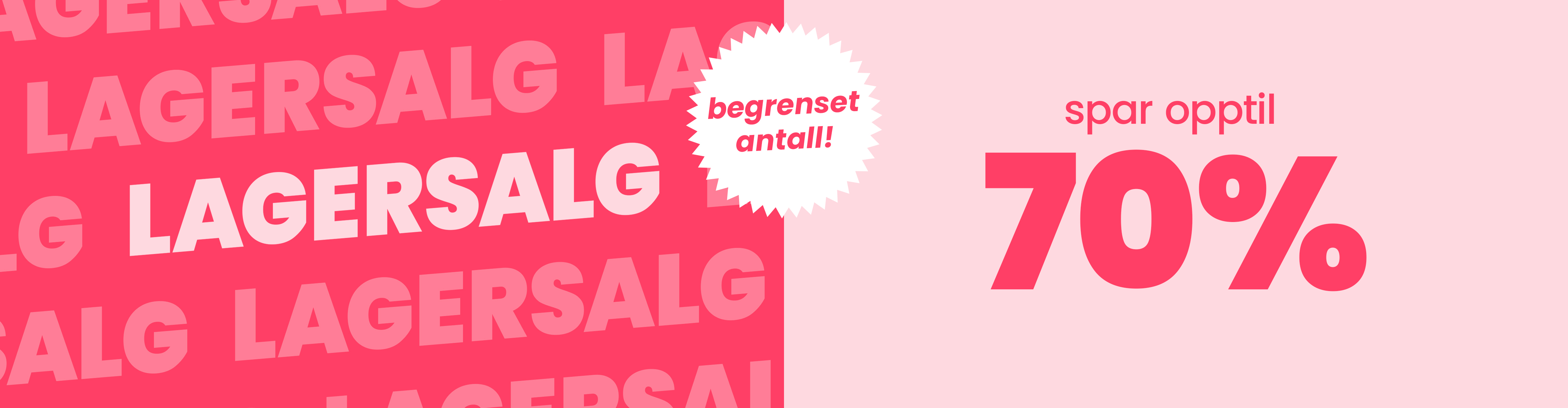 Lagersalg - Spar opptil 70%