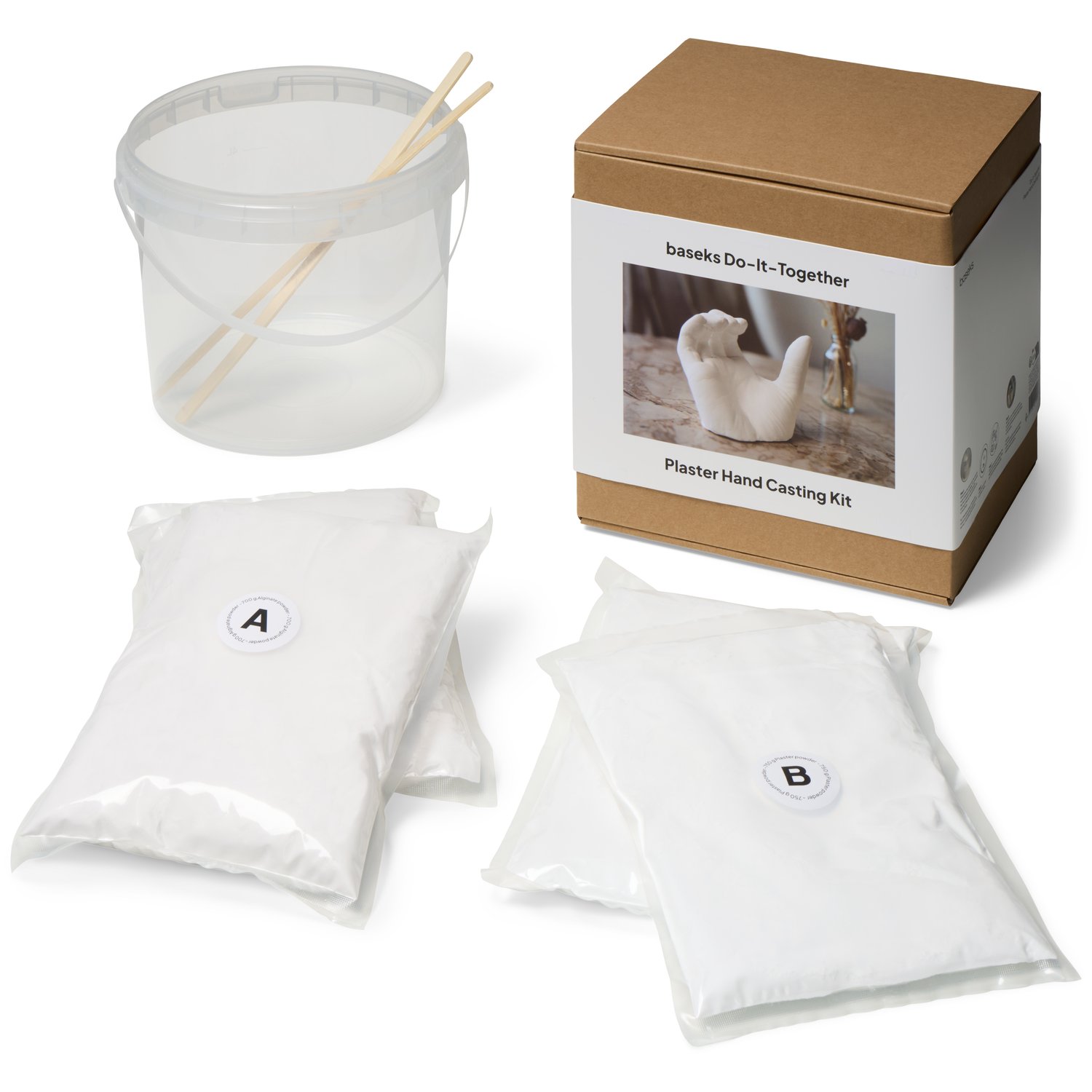 Baseks Do-It-Together Håndafstøbning Sæt - Hvid