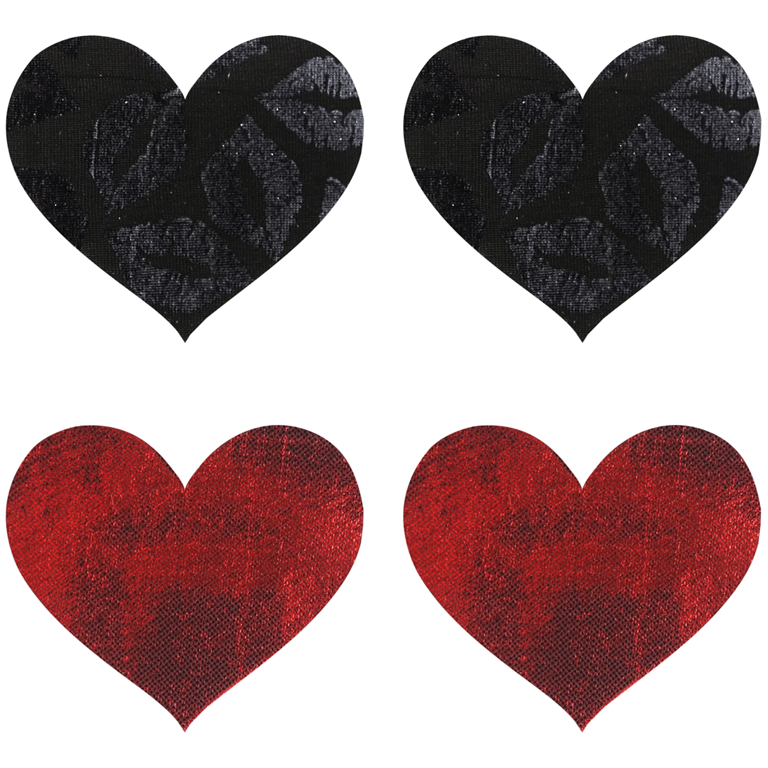 Peekaboos Nipple Stickers Hjärtan Röd 2-pack - Blandade färger