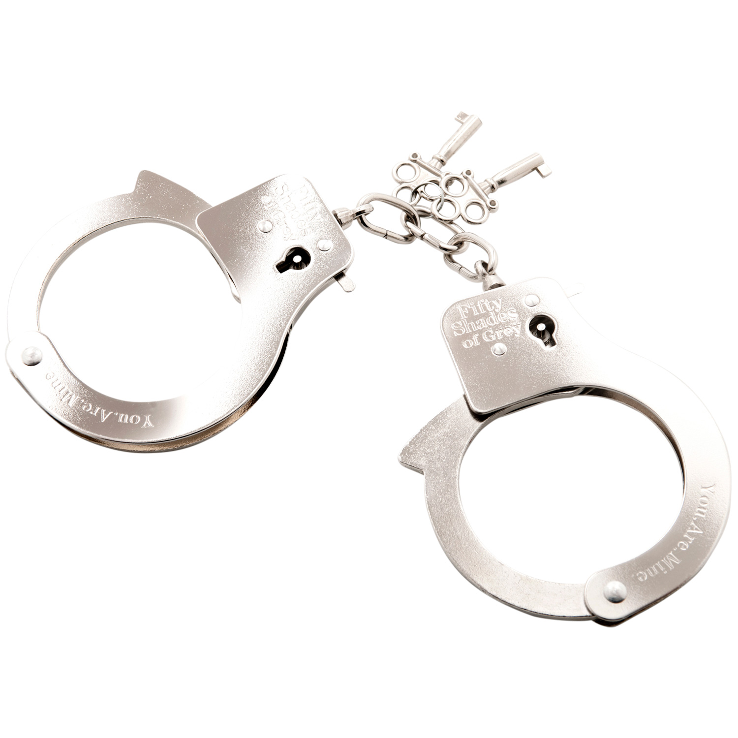 Fifty Shades of Grey You Are Mine Metal Handcuffs - Silver thumbnail