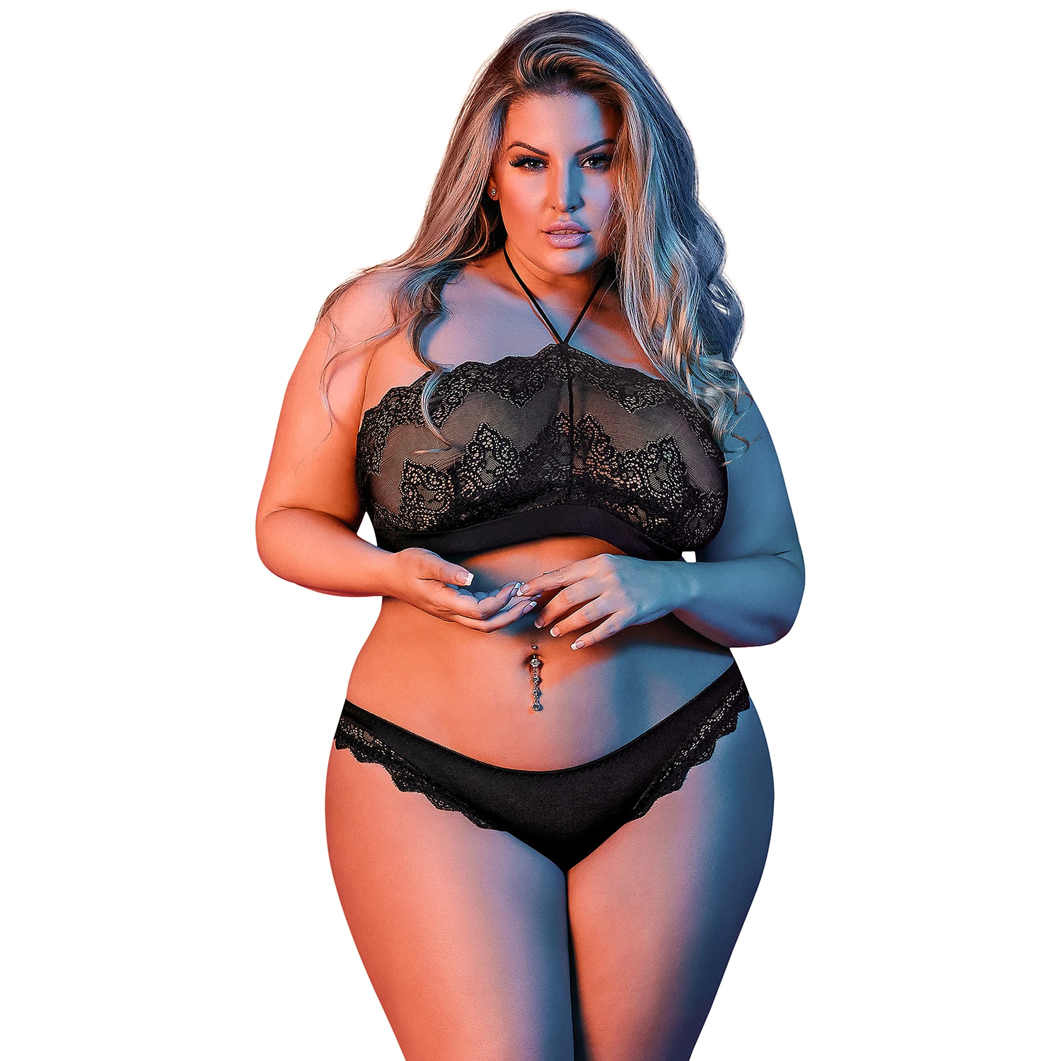 Magic Silk Halterneck BH-sett Plus Size var 1