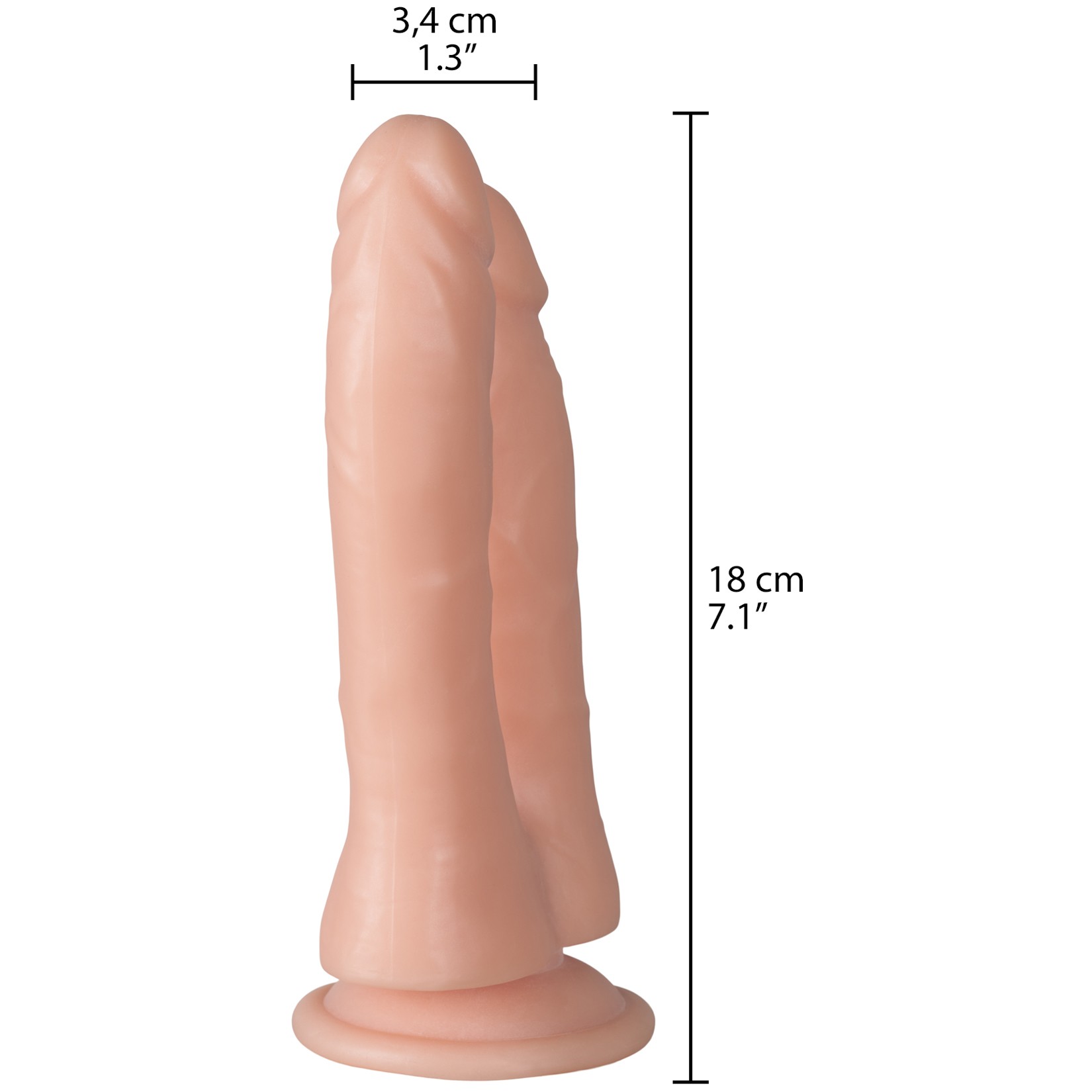 Willie City Aidonkaltainen Tupladildo 18 cm 1