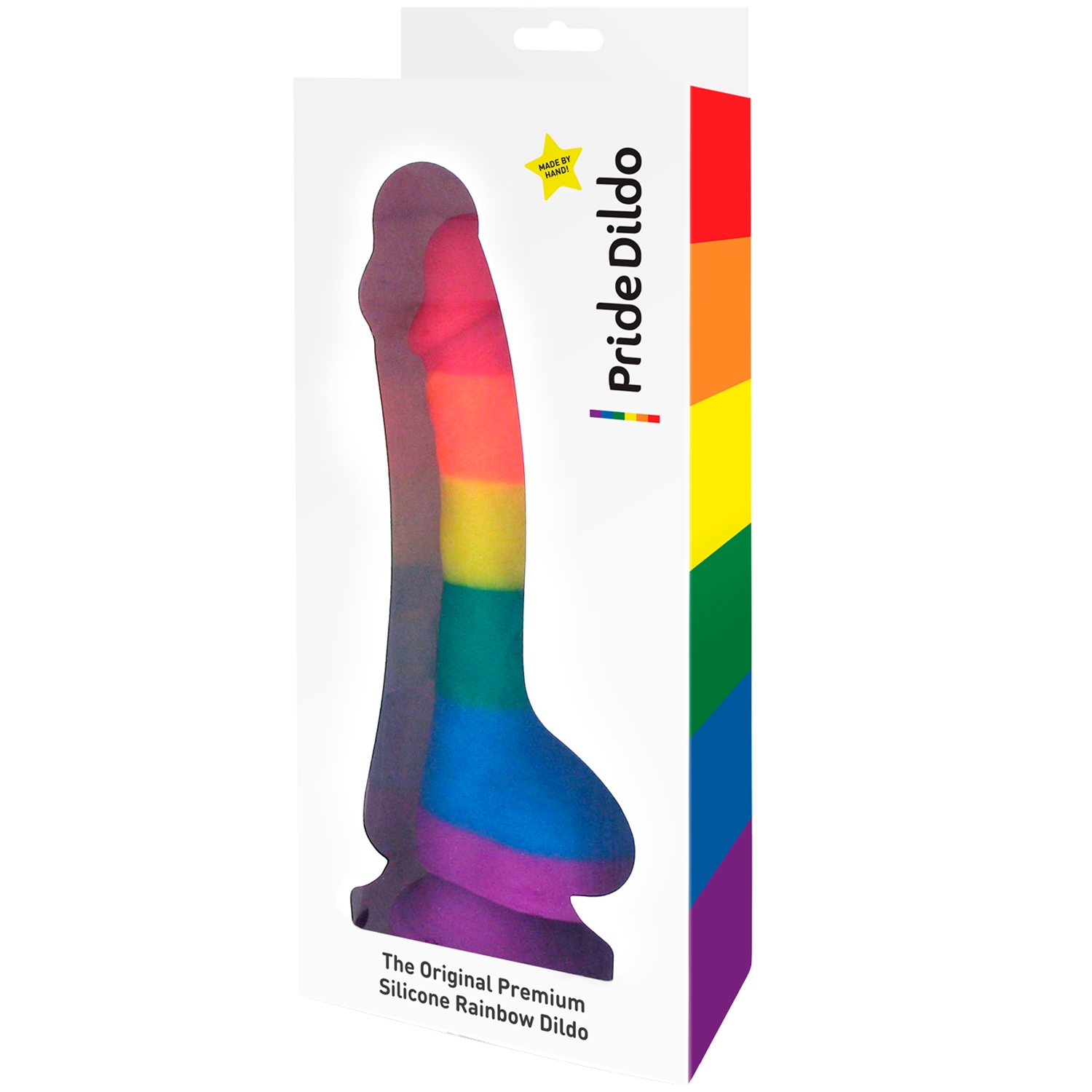 Pride Dildo Original Rainbow Gode en Silicone avec Testicules 1