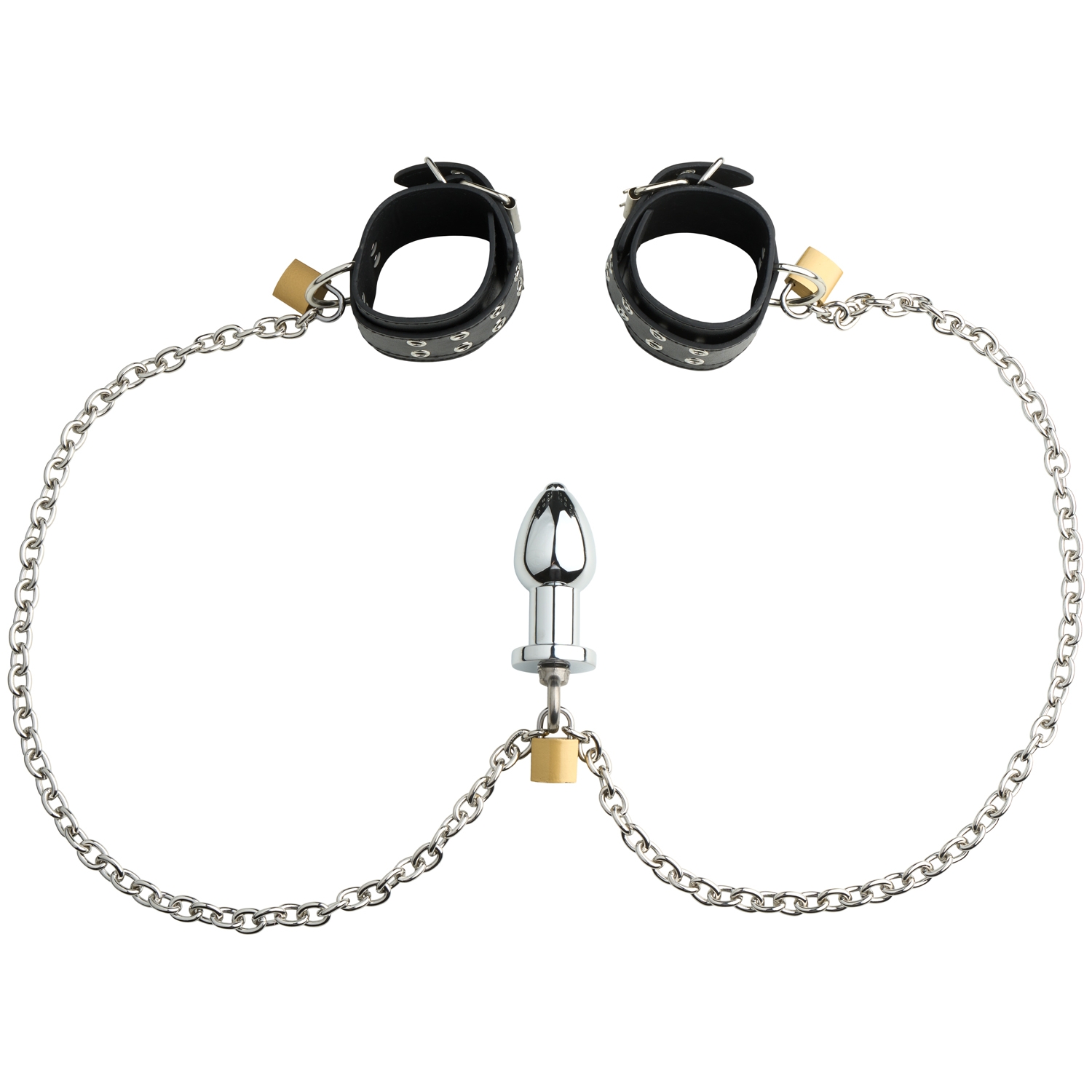 Fetish Collection Manschetter & Plugg Set - Silver