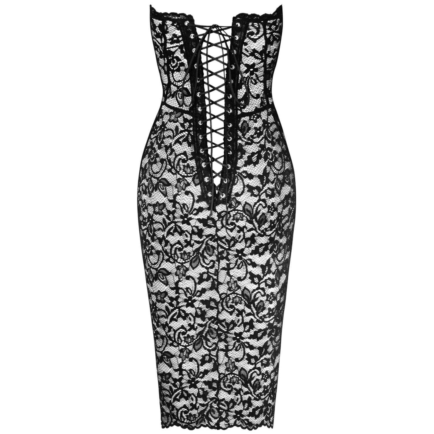 Noir Handmade Catalyst Midiklänning med Snörning Plus Size 4