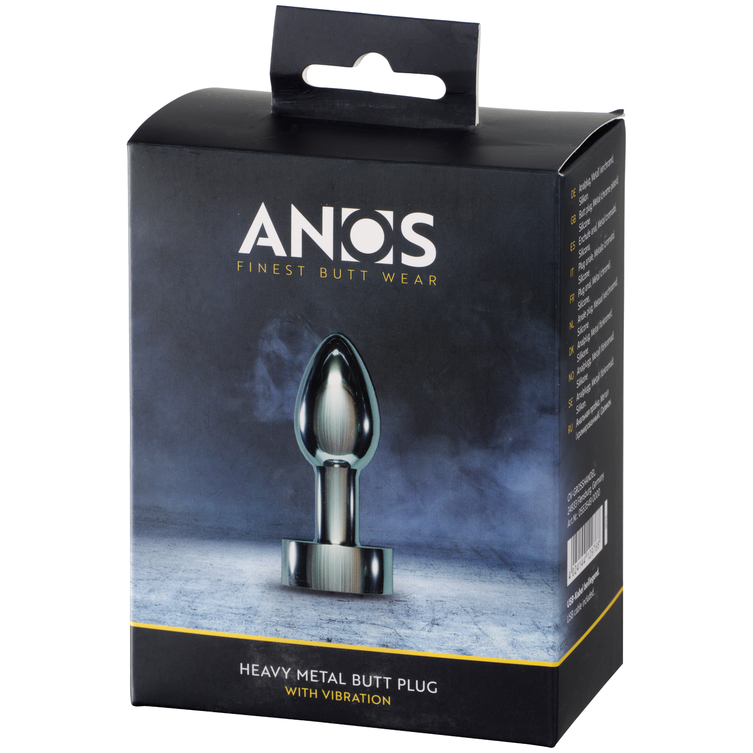 Anos Heavy Metal Butt Plug with Vibration
