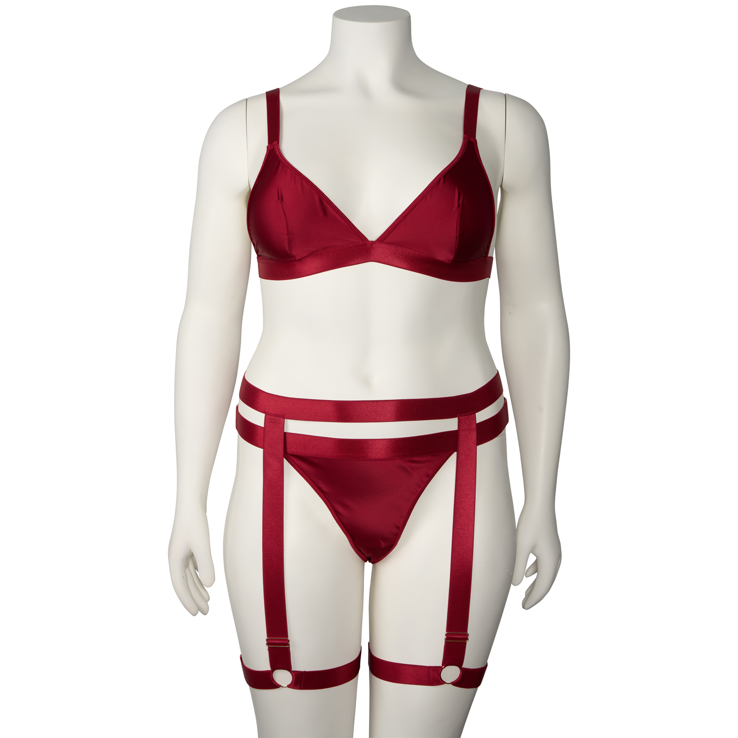 NORTIE Willow Rotes Bralette Set mit Beingeschirr var 7