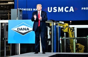 Trump at Dana Corp., Warren MI 1-30-20 (Getty)