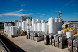 Solvent storage tanks at Gage Products