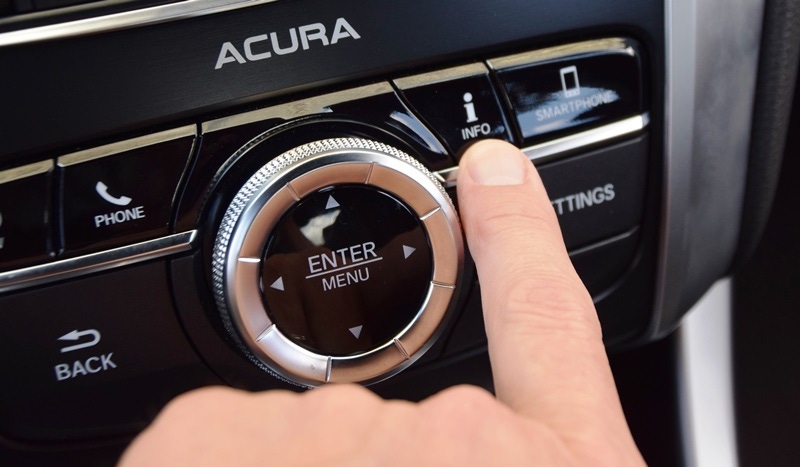 Information menu button on Acura TLX center stack
