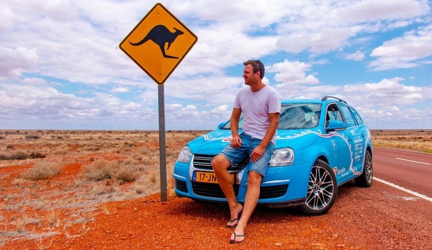 Wakker and Blue Bandit in Australian outback.