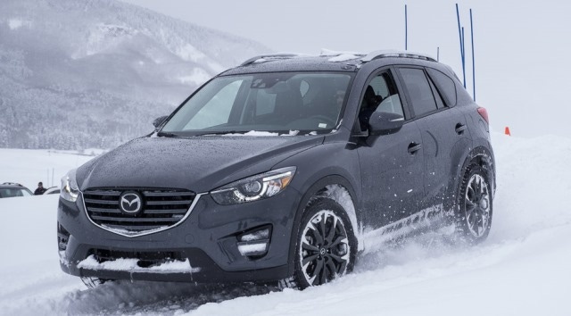 Driving CX5s in snow shows off AWD system