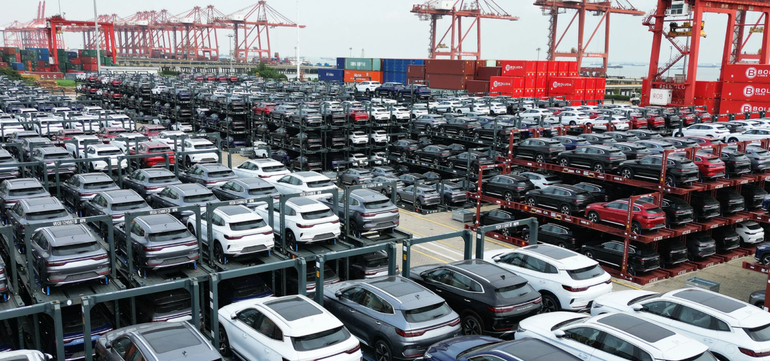 BYD cars Suzhou Port eastern China (Getty) screenshot.png