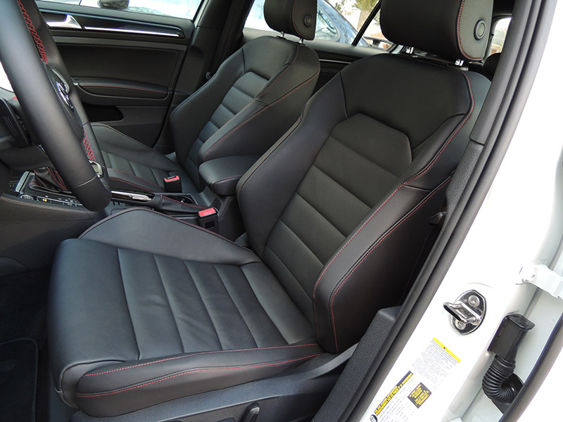 Blackleather seats with red stitching give GTI a sporty feel