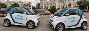 Car2go among car-sharing services in Madrid.