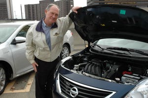 Judge Finlay checks out Nissan Versa engine technology