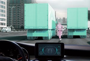 Uhnder graphic_motorcycle between trucks