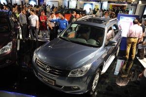 Locally assembled Chinese Haima S7 displayed at Mashhad auto show