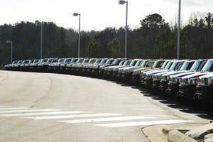 cars at dealership lot