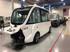 Navya's Autonom shuttle approaches completion at plant outside Detroit.