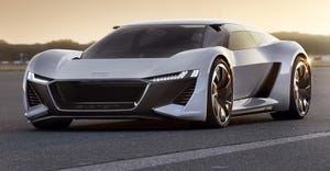 Three motors combine for 671 hp in Audi’s electric supercar.