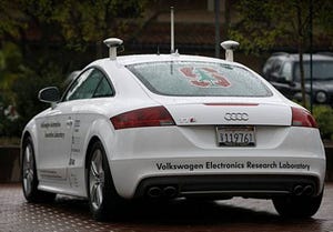Volkswagen Stanford collaborate on selfdriving Audi