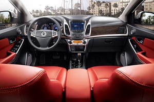 Optional red leather interior offered on rsquo14 Korando C SUV