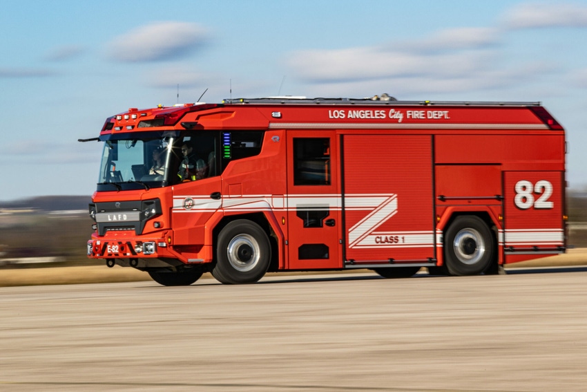 Rosenbauer RTX LAFD electric fire truck