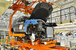 Drivetrain joined to body at BMW plant in Spartanburg SC