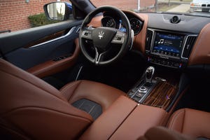 Crowning touch Maserati logo on steering wheel