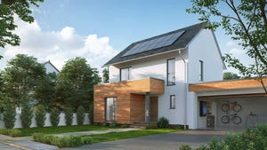 Panels on roof collect solar energy for overnight electricvehicle charging