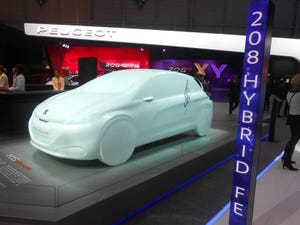 208 Hybrid FE studio model displayed at Geneva but Peugeot to build two working prototypes before Frankfurt show