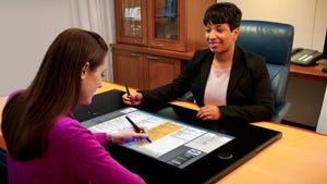 DocuPAD resembles a supersized touchscreen computer tablet intended to enable FampI managers to engage more with customers
