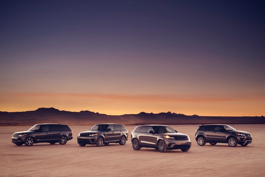 Velar second from right fills key spot in Range Rover showroom